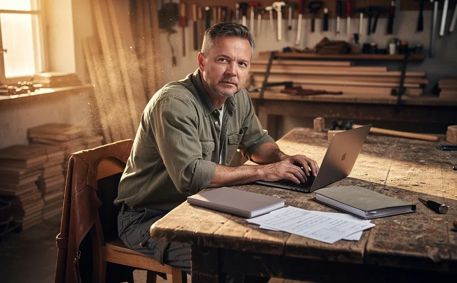 Artisan sans salarié comparant SASU et EURL dans son atelier, image SEO pour pourquoi je préfère la SASU