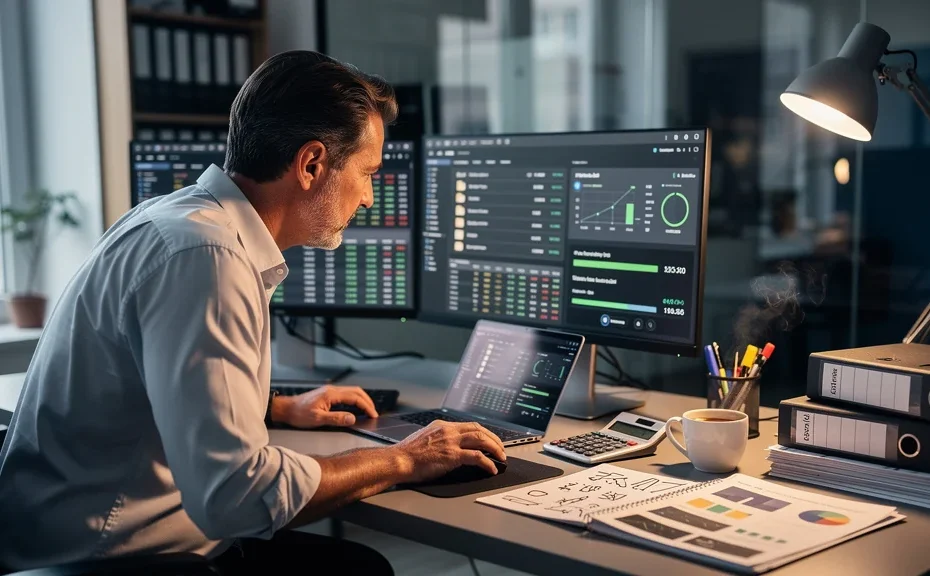 Test d’un outil d’export EBP vers Cegid sur un exercice complet, scène d’expert-comptable en bureau